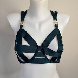Victoria's Secret Bra Very Sexy Strappy Demi Unlined Balconet Emerald Green 36DD